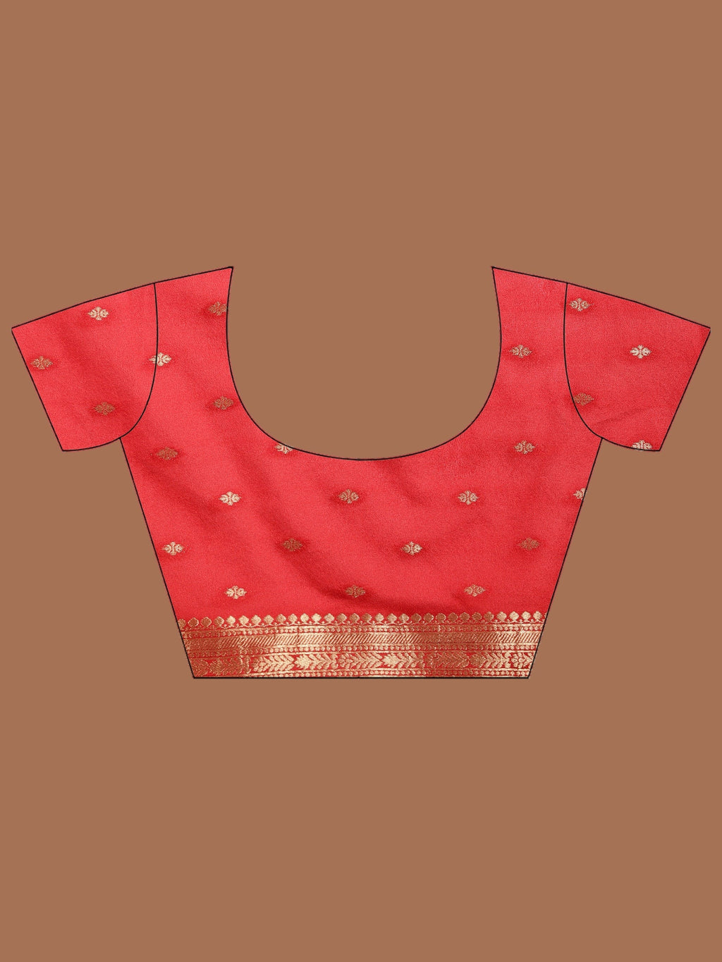 Red Zari Booti Art Silk Saree