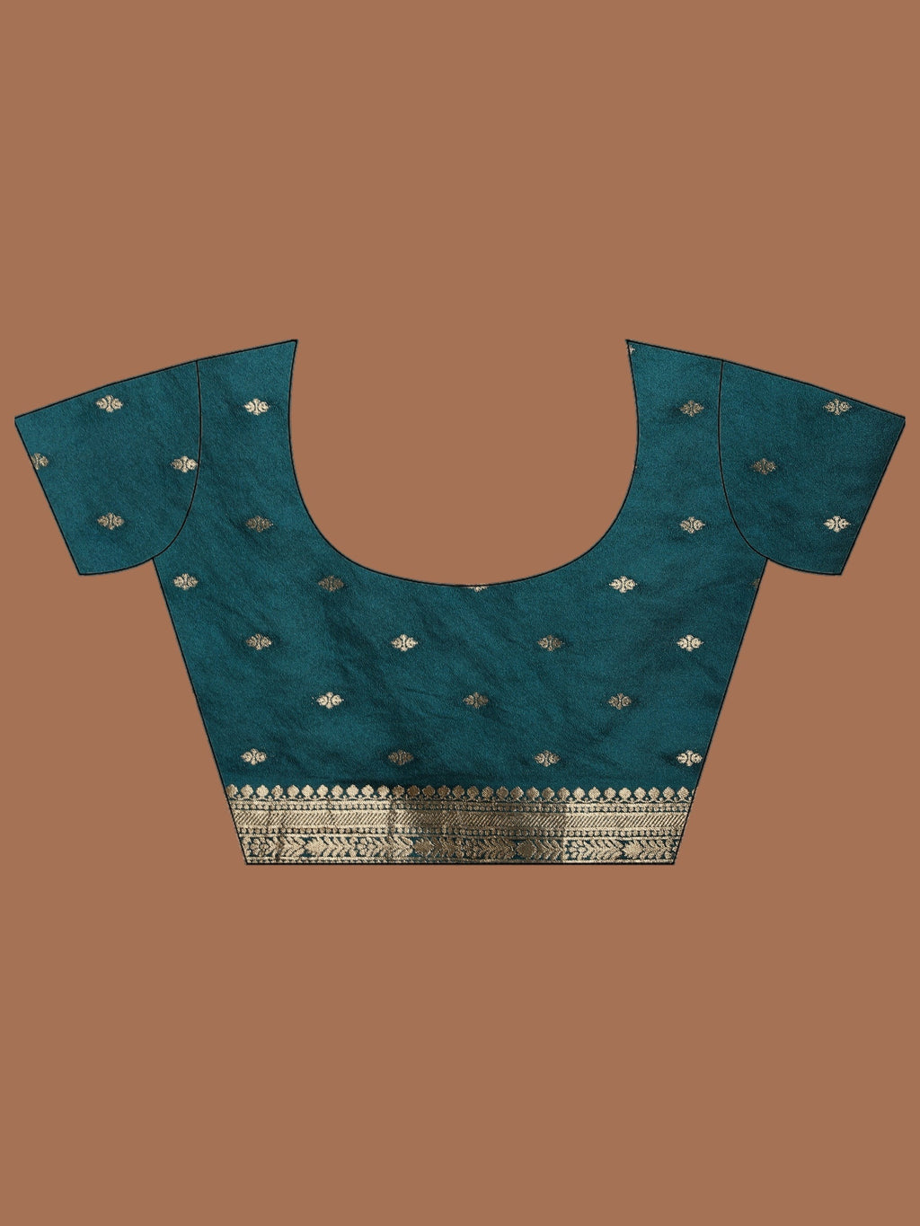 Teal Blue Zari Booti Art Silk Saree