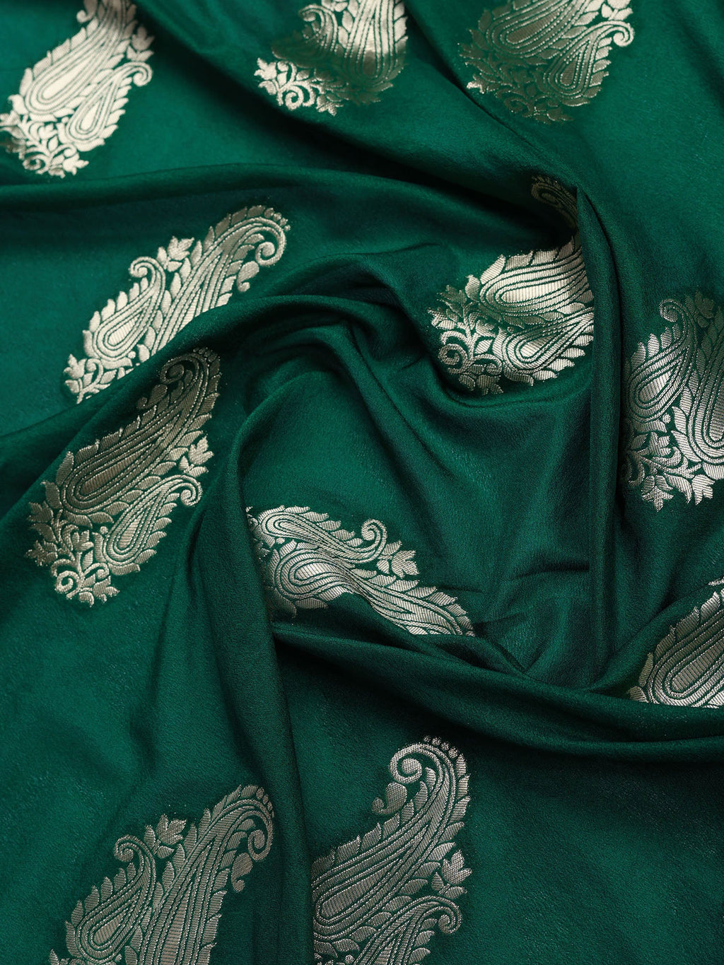 Bottle Green Woven Design Art Silk Saree