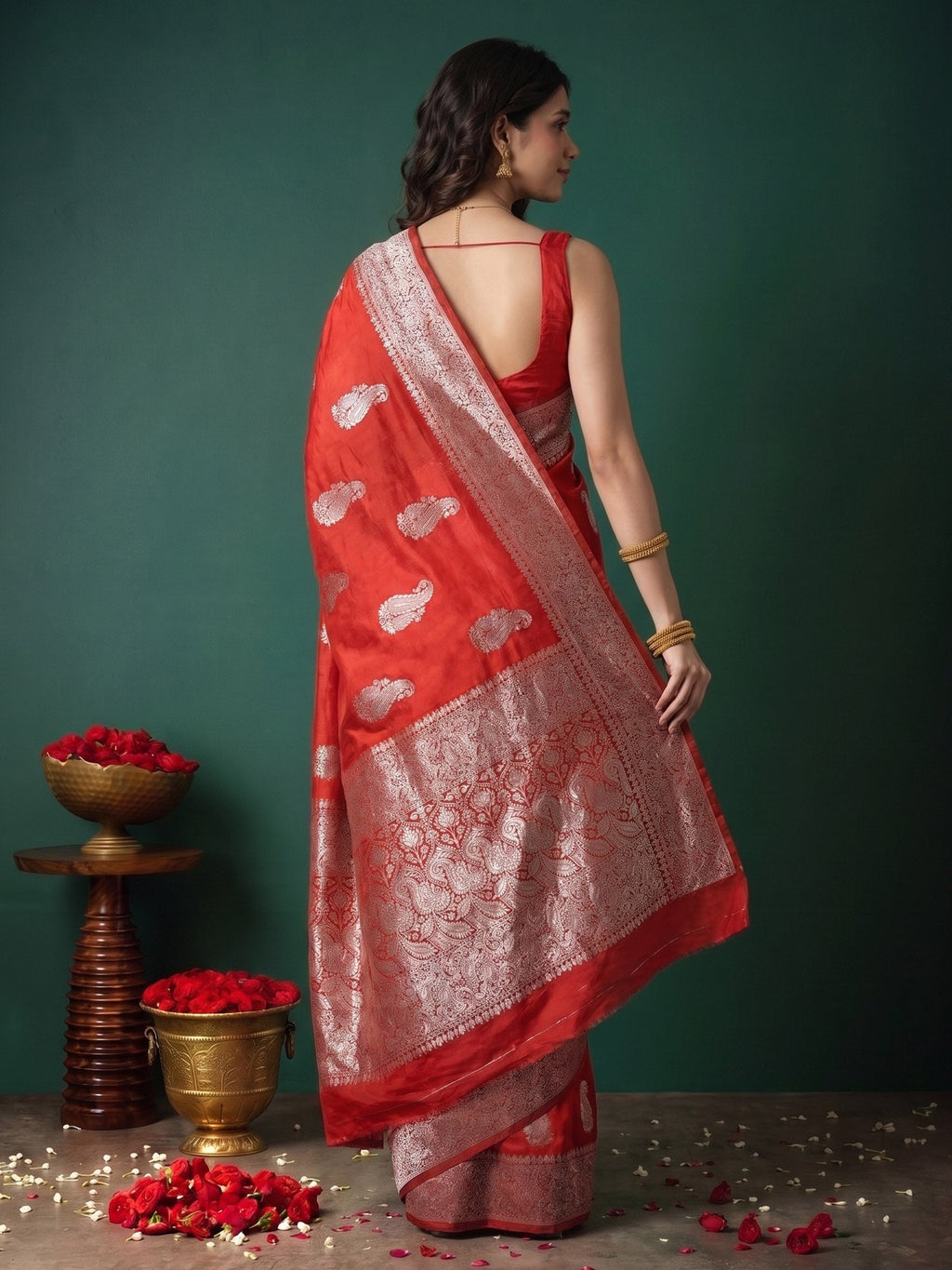 Maroon Woven Design Art Silk Saree