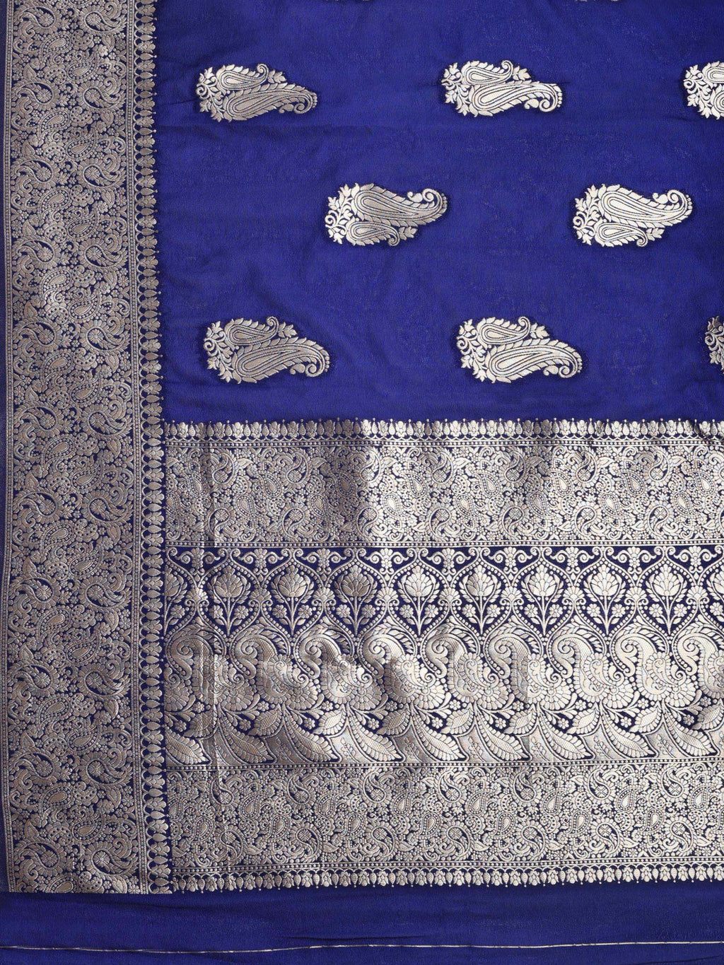 Navy Blue Woven Design Art Silk Saree