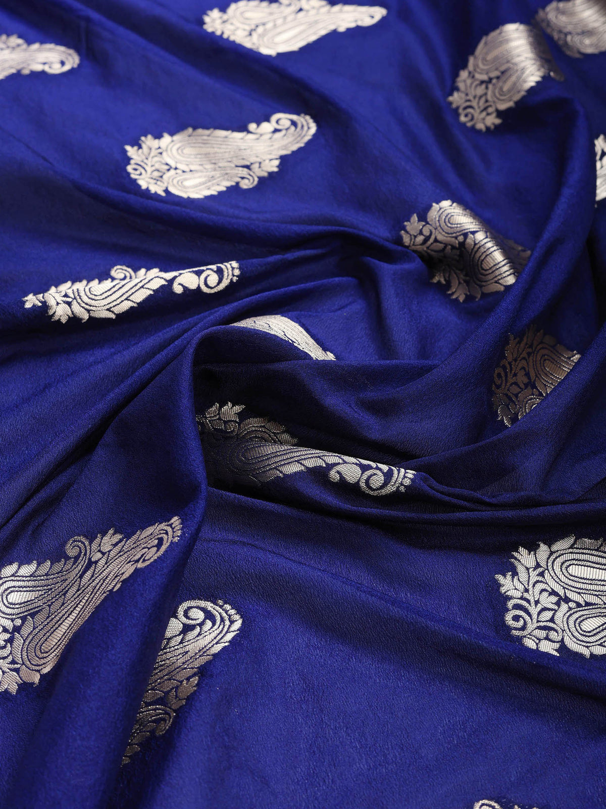 Navy Blue Woven Design Art Silk Saree