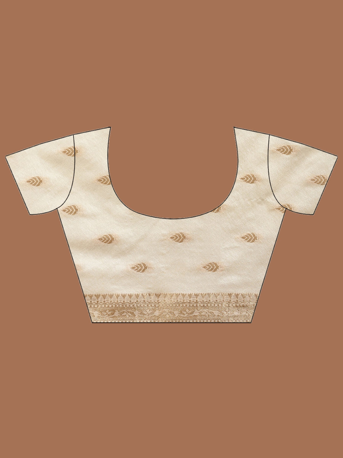 Beige Zari Booti Art Silk Saree