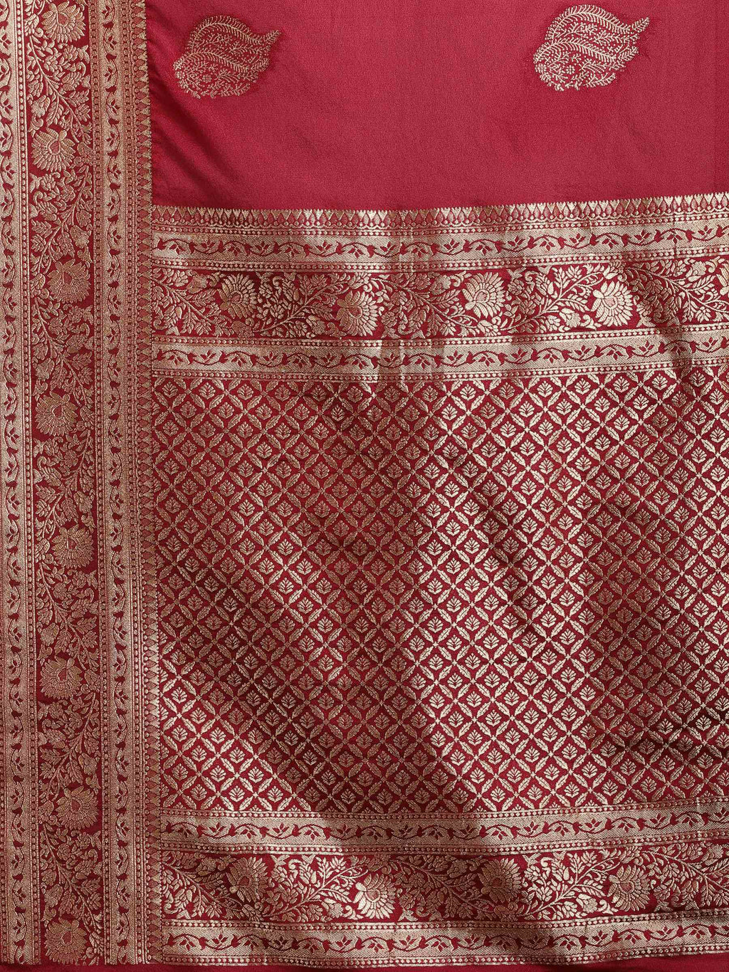 Magenta Zari Booti Art Silk Saree
