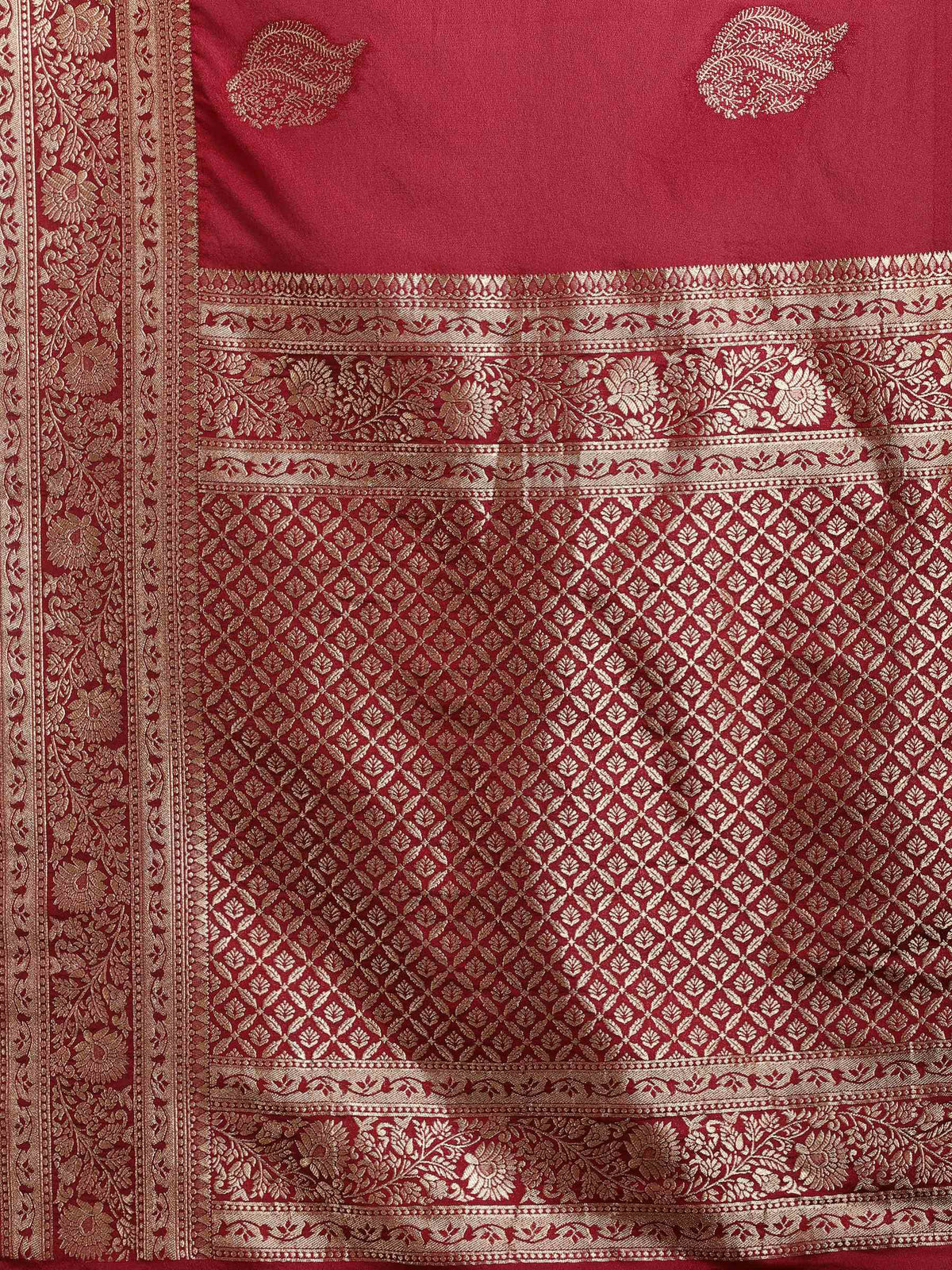 Magenta Zari Booti Art Silk Saree