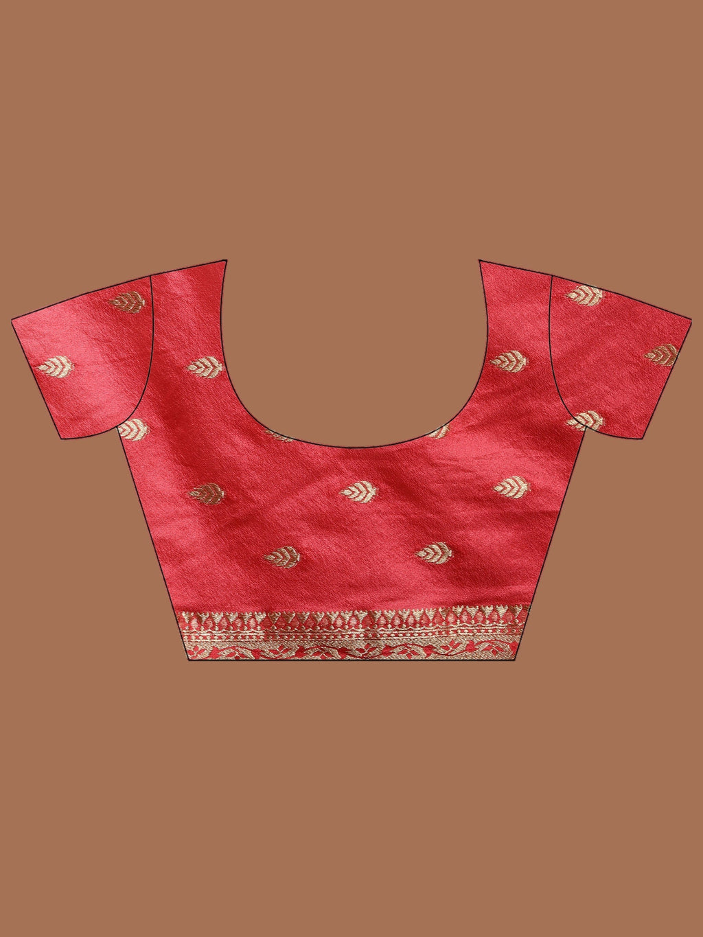 Peach Zari Booti Art Silk Saree