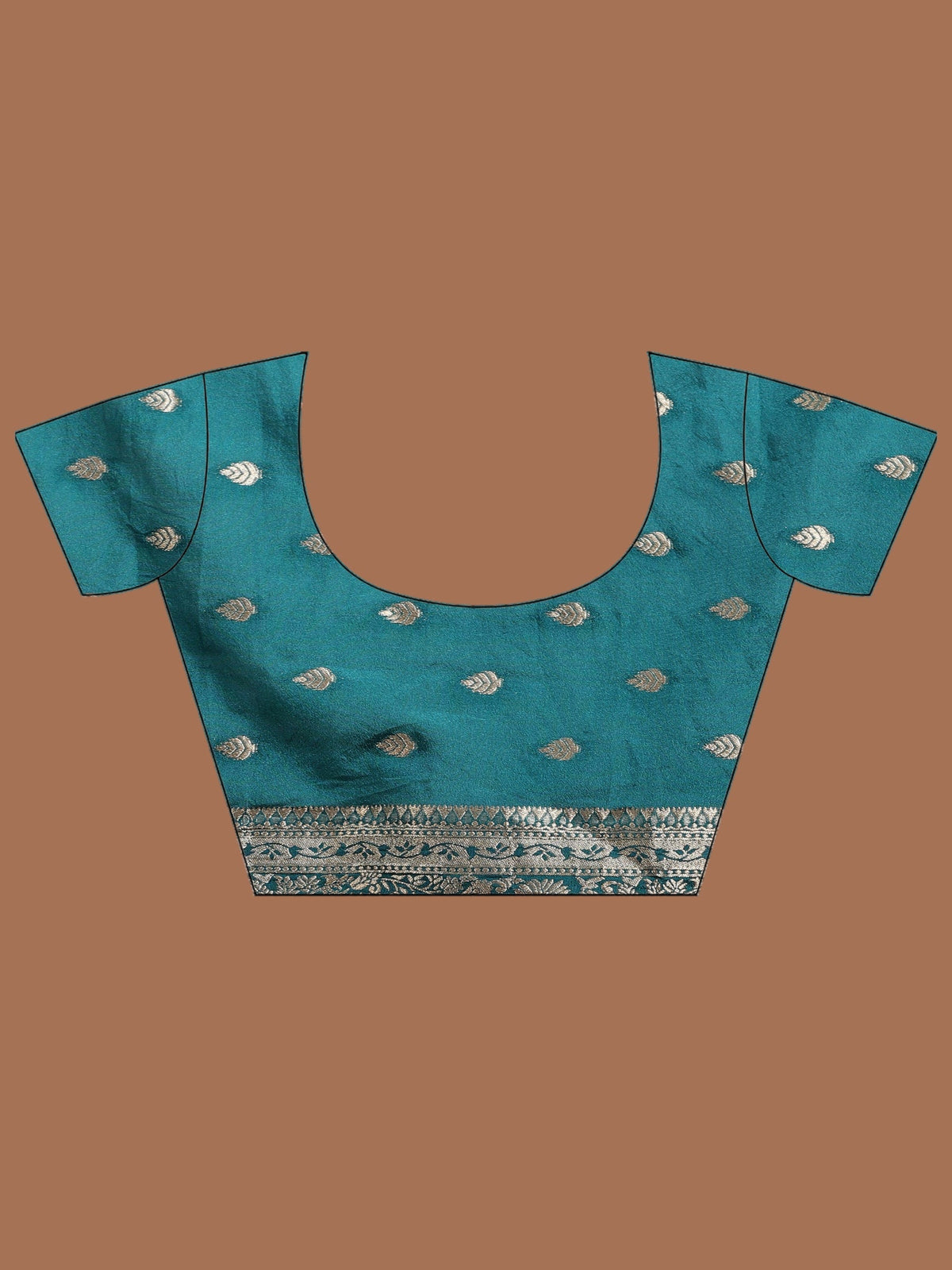 Peacock Blue Zari Booti Art Silk Saree