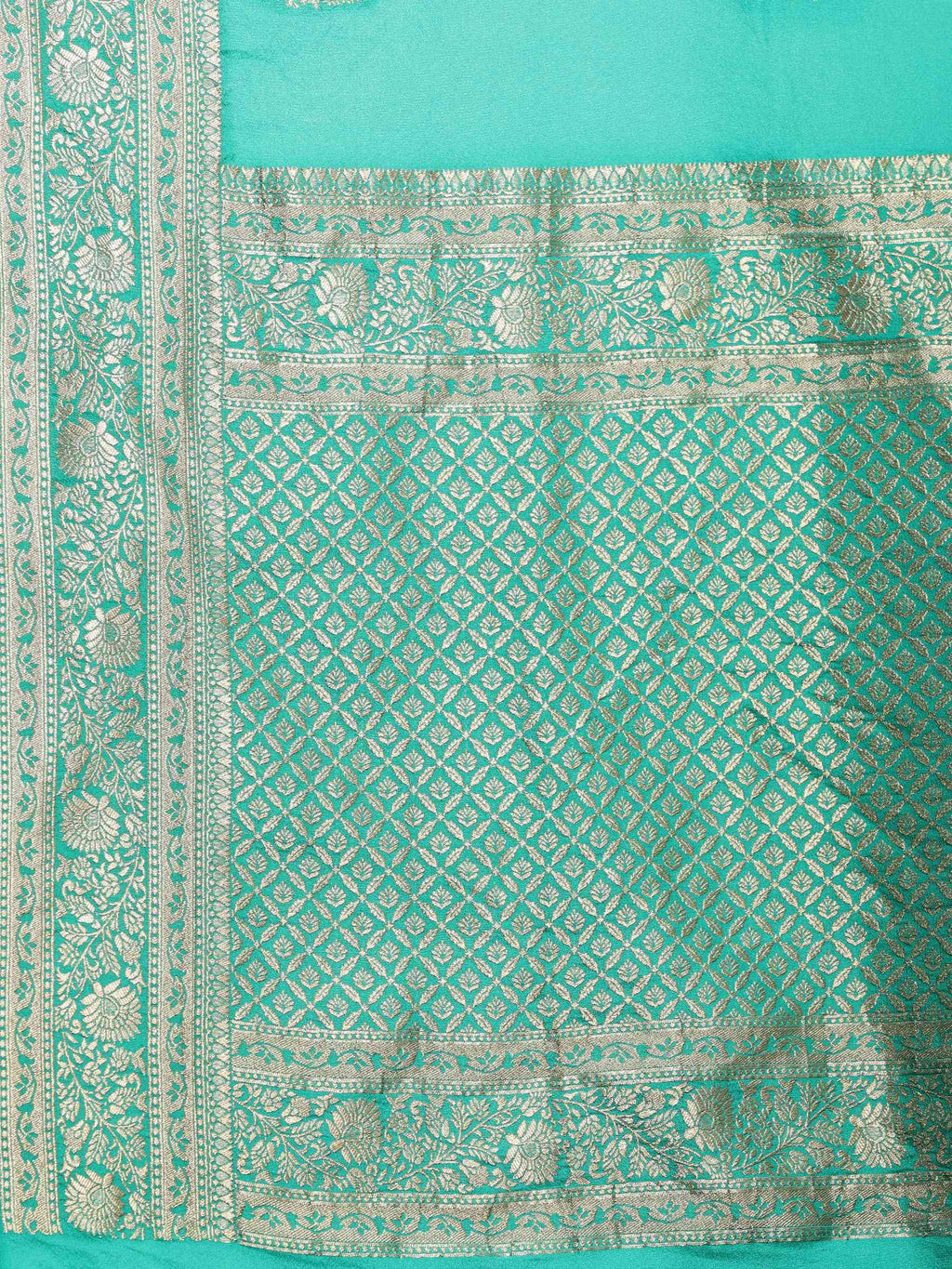 Rama Green Zari Booti Art Silk Saree