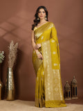 Lemon Zari Booti Art Silk Saree