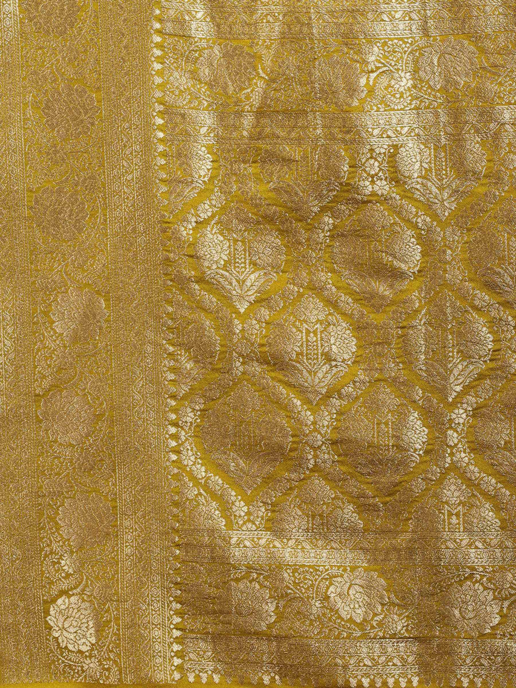 Lemon Zari Booti Art Silk Saree