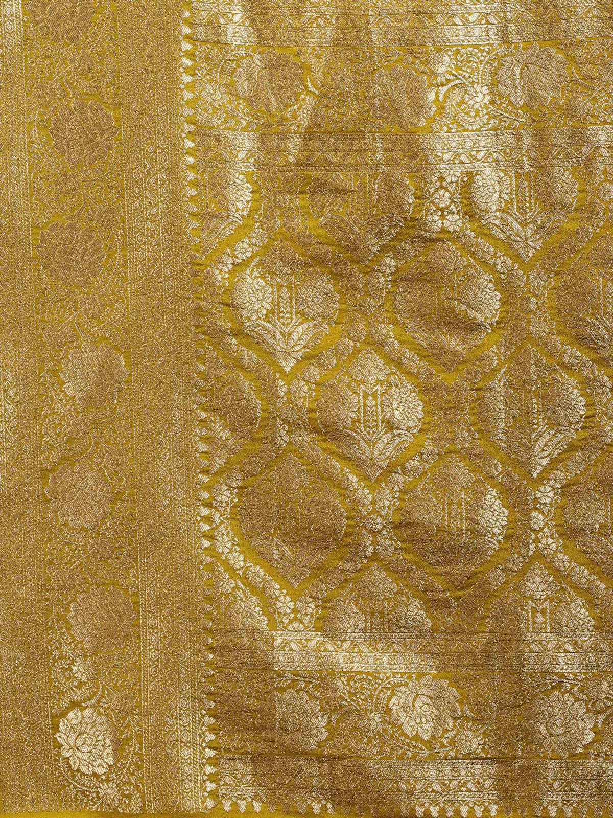 Lemon Zari Booti Art Silk Saree