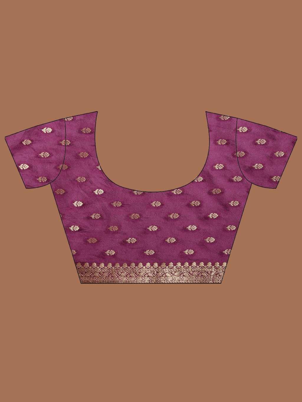 Purple Zari Booti Art Silk Saree