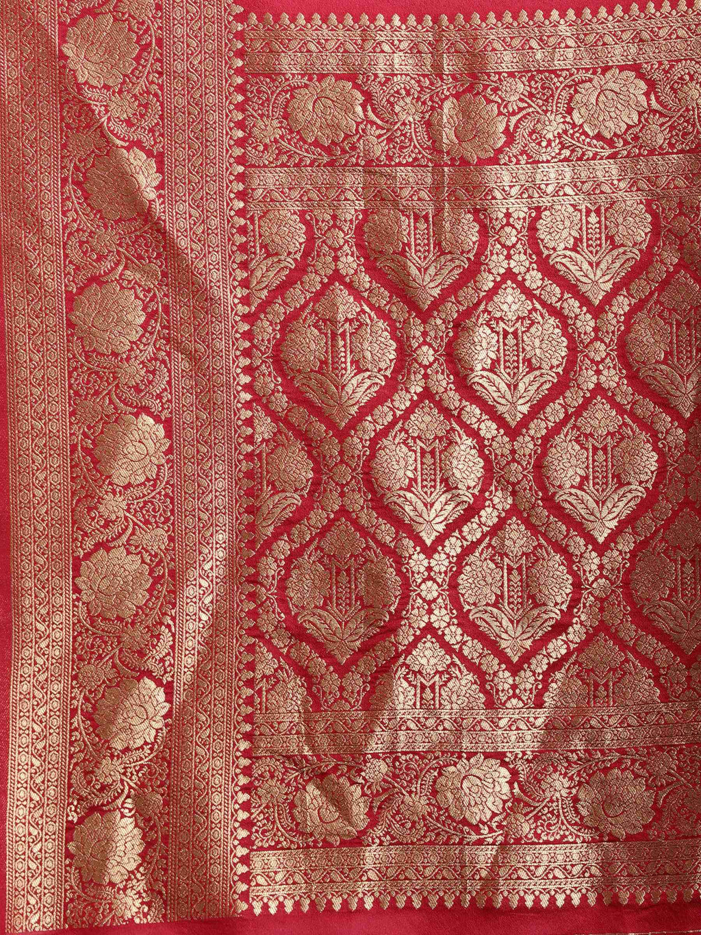 Rani Zari Booti Art Silk Saree