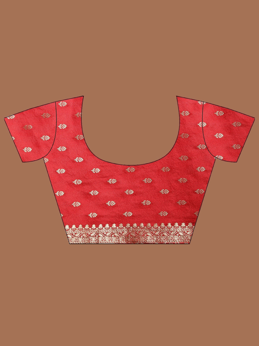 Red Zari Booti Art Silk Saree