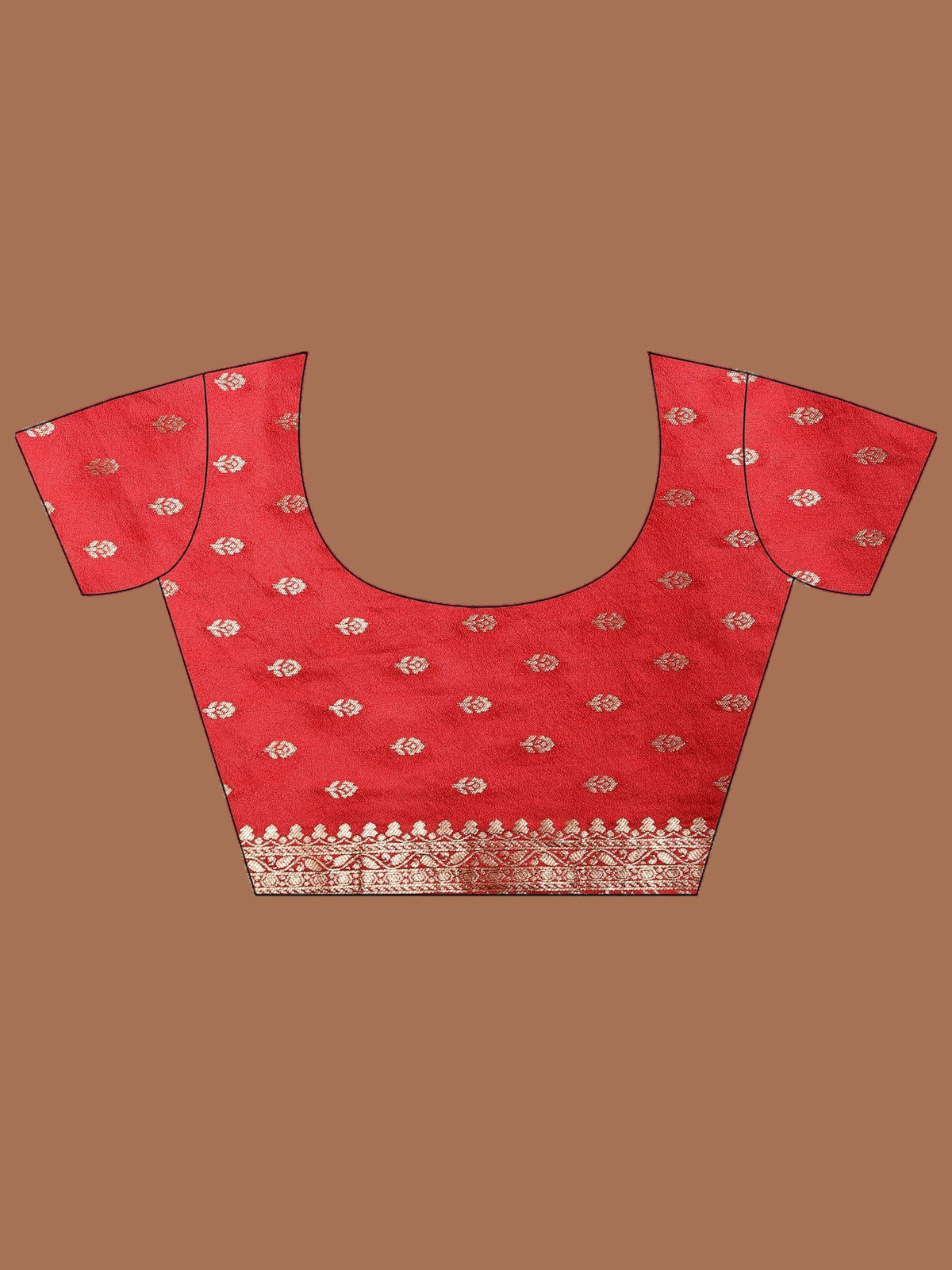 Red Zari Booti Art Silk Saree