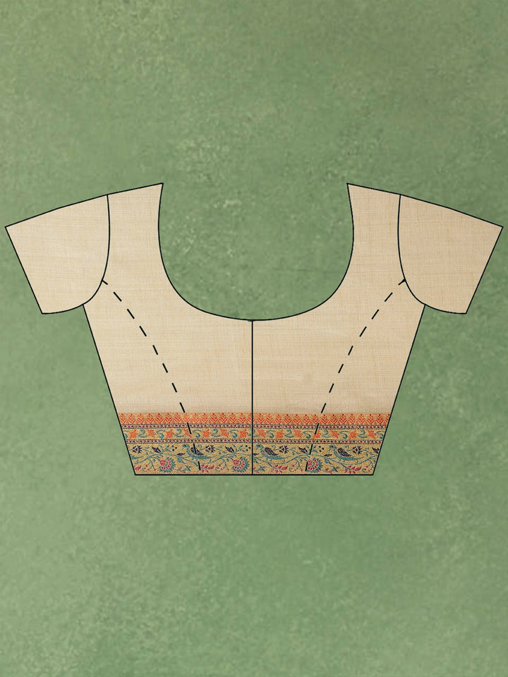 Beige Woven Design Art Silk Saree
