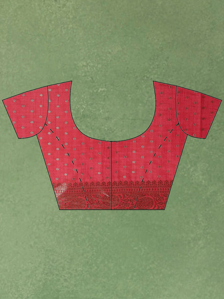 Hot Pink Woven Design Art Silk Saree