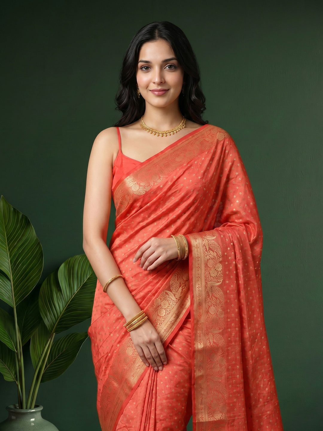 Pink Woven Design Art Silk Saree