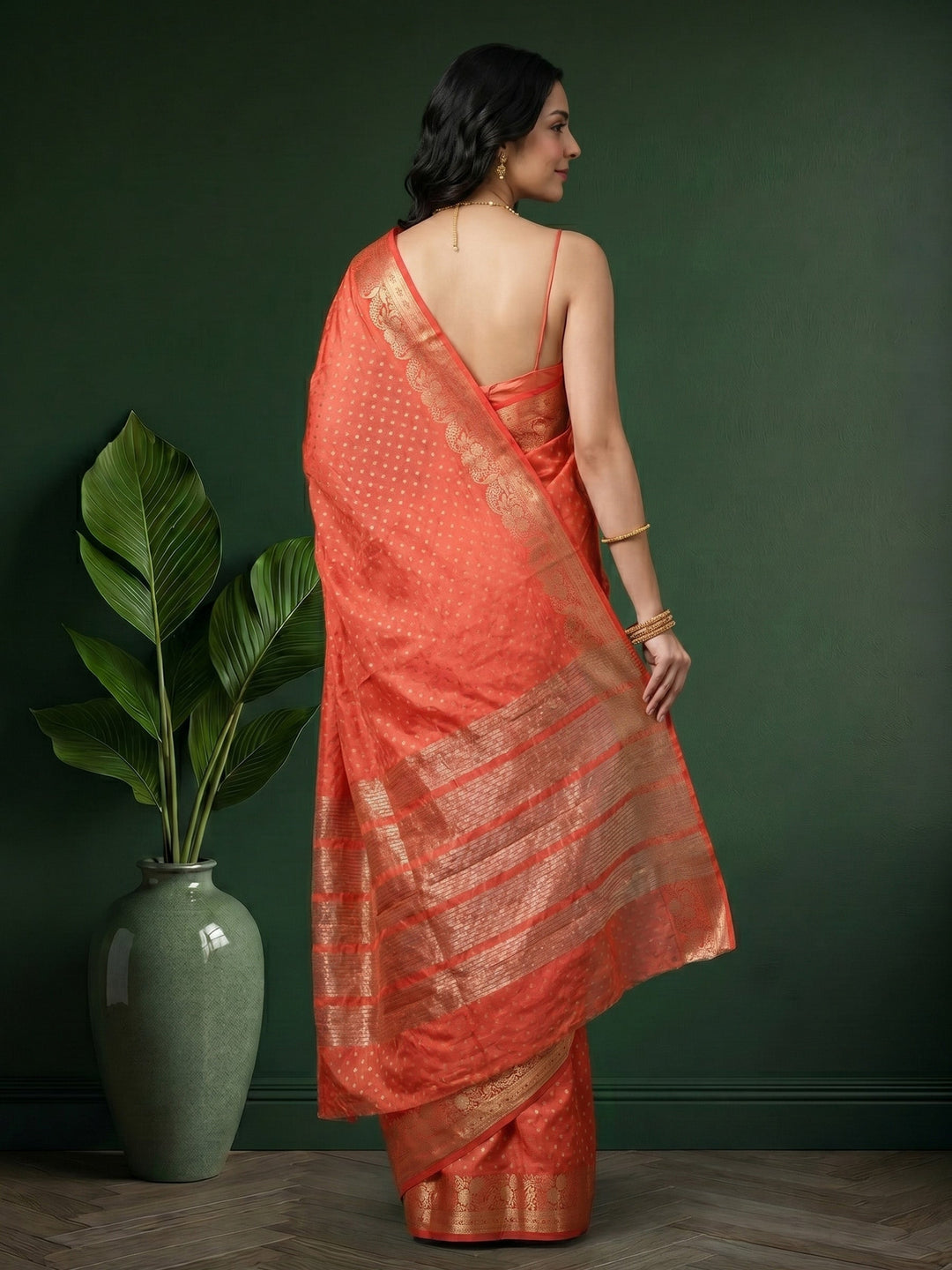 Pink Woven Design Art Silk Saree