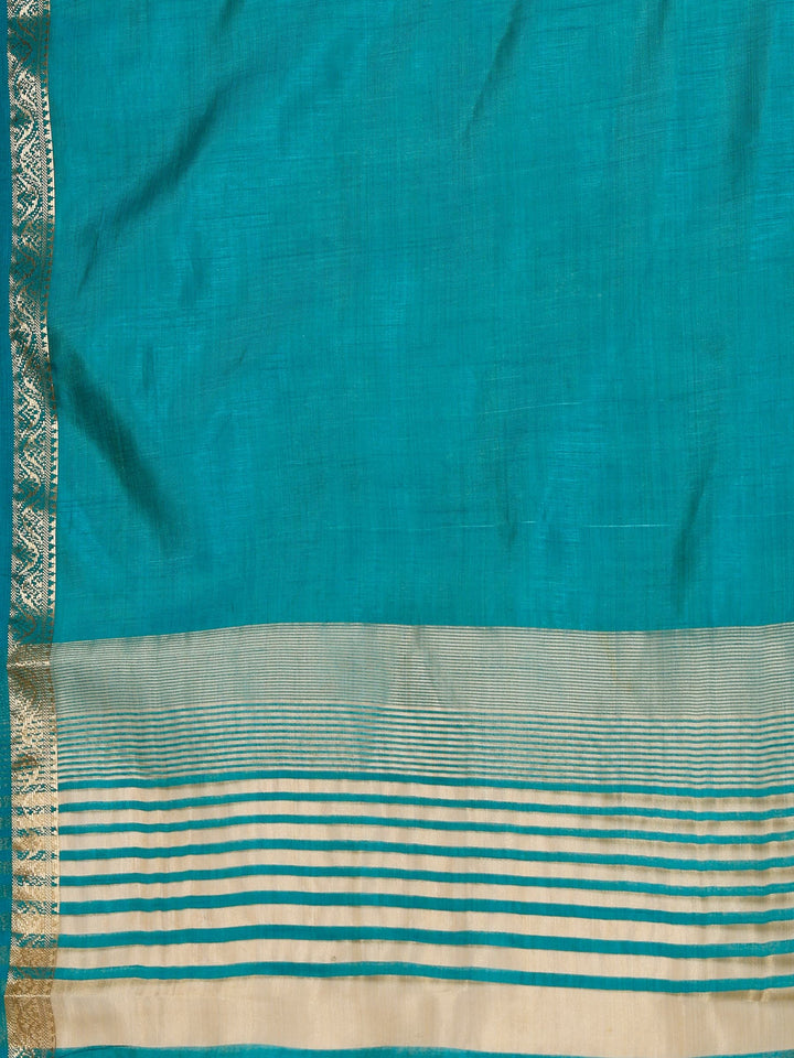 Lake Blue Woven Design Art Silk Saree
