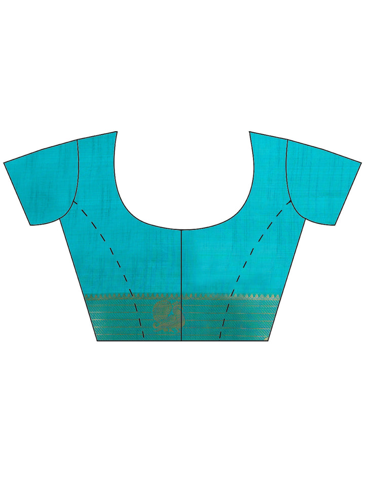 Lake Blue Woven Design Art Silk Saree
