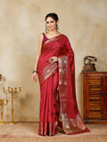 Wine Woven Design Art Silk Saree