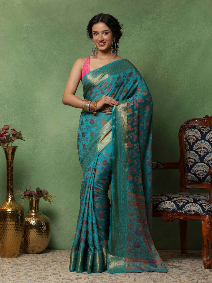 Firozee Woven Design Art Silk Saree