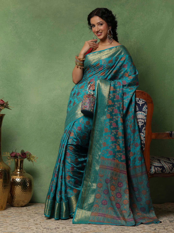 Firozee Woven Design Art Silk Saree