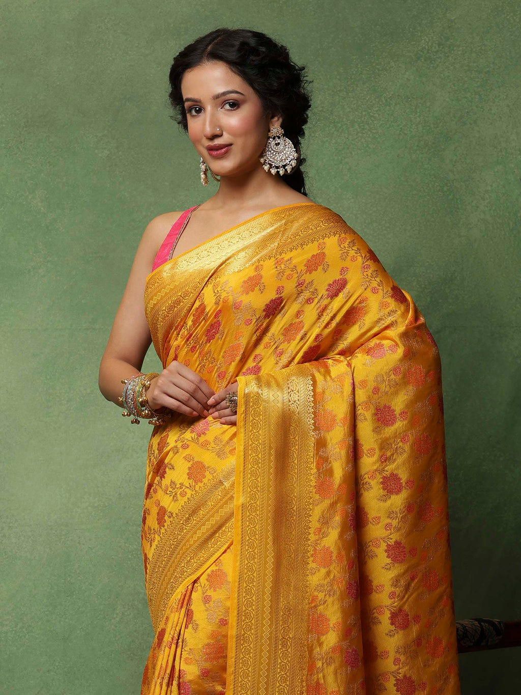Mustard Woven Design Art Silk Saree