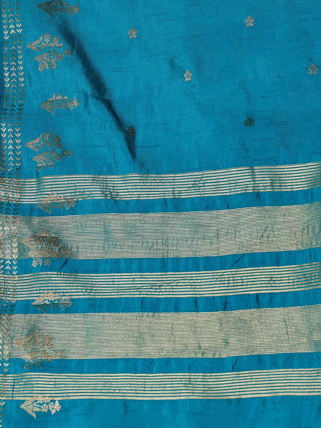 Firozee Zari Booti Art Silk Saree