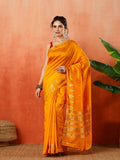 Mustard Zari Booti Art Silk Saree