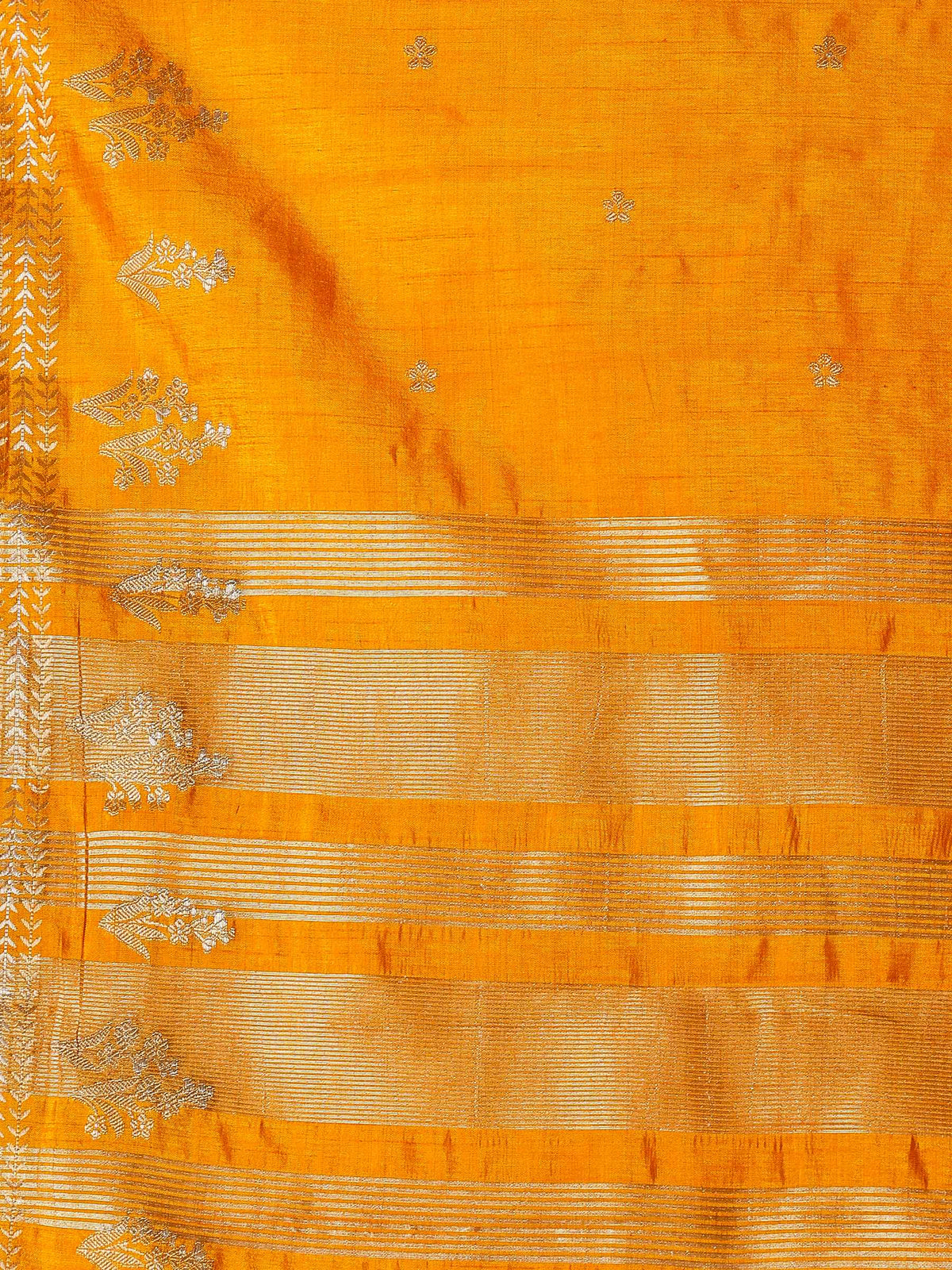 Mustard Zari Booti Art Silk Saree