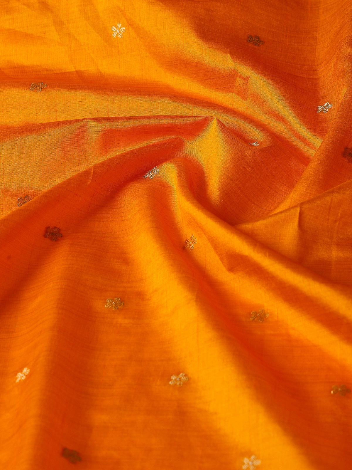 Mustard Zari Booti Art Silk Saree