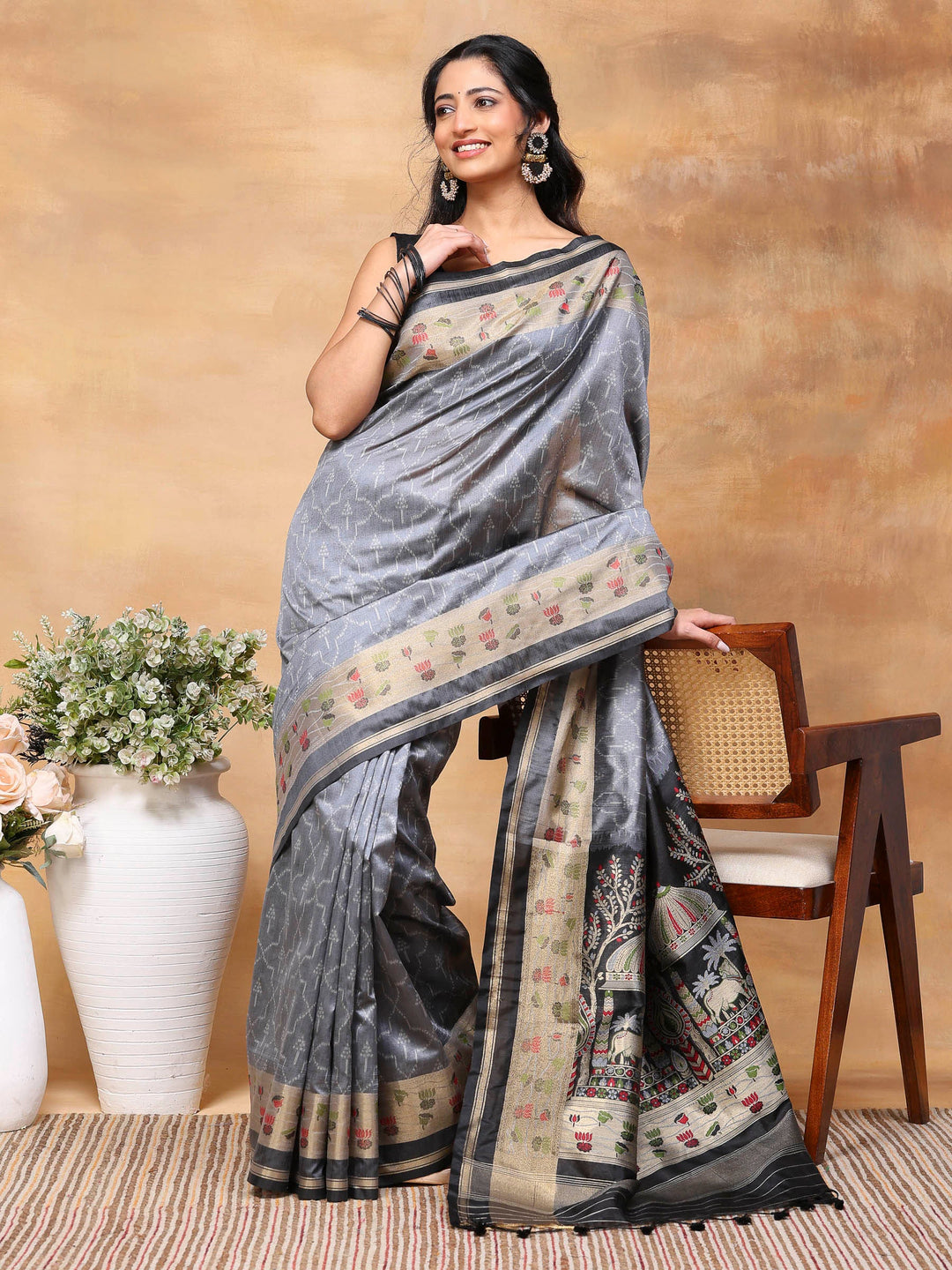 Woven Design Tussar Silk Saree