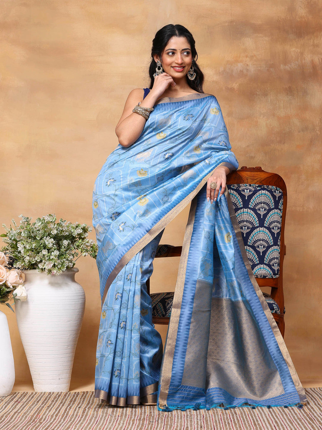 Woven Design Tussar Silk Saree