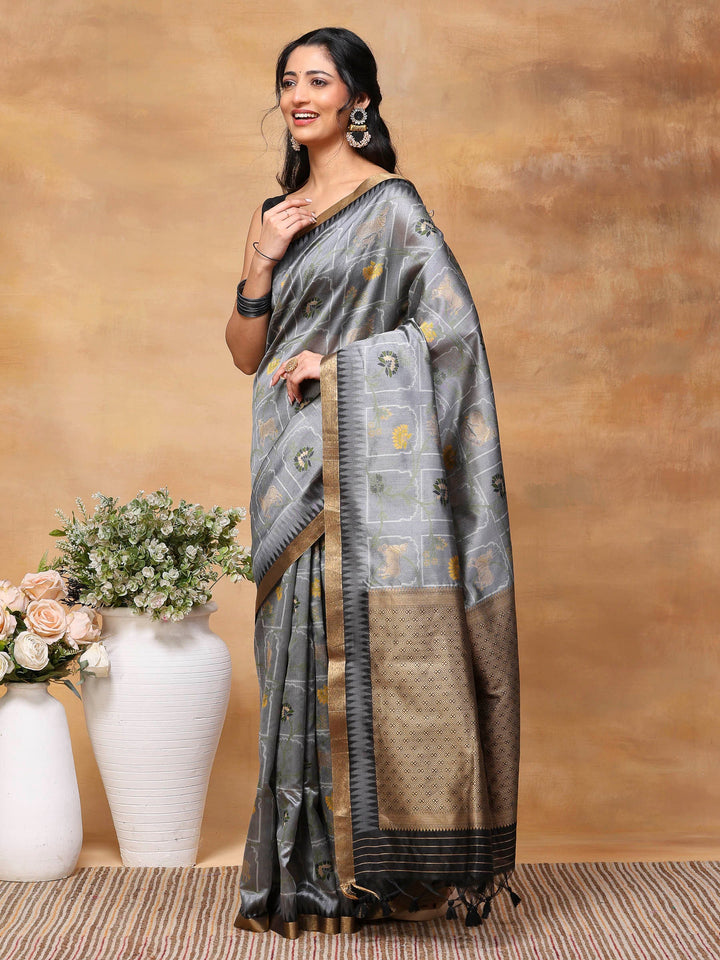 Woven Design Tussar Silk Saree
