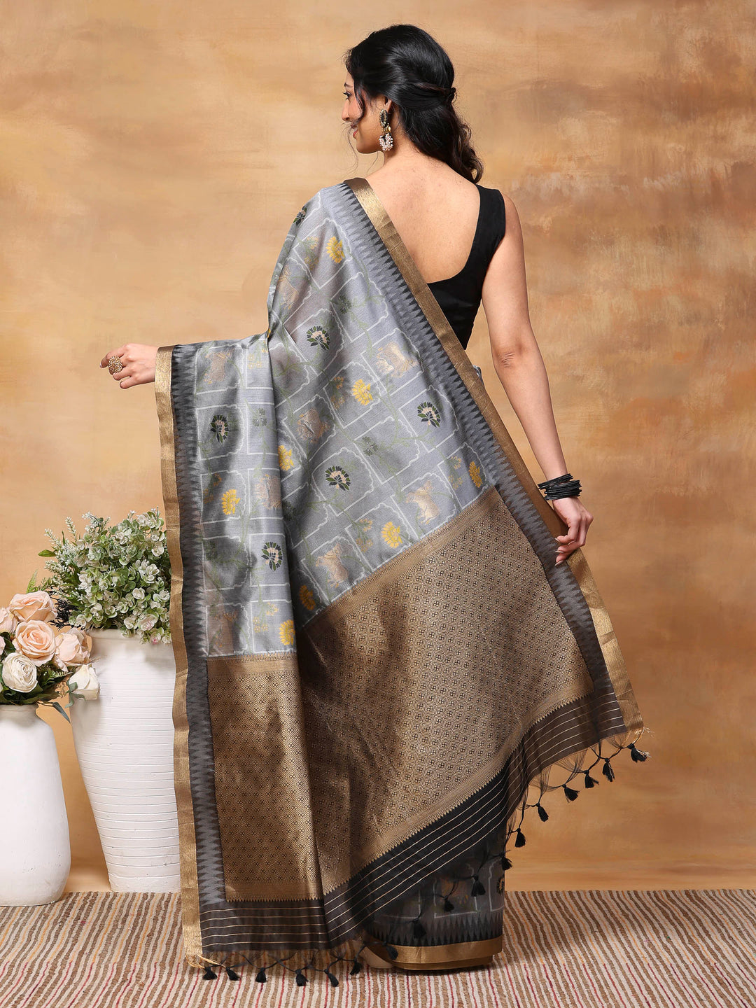 Woven Design Tussar Silk Saree