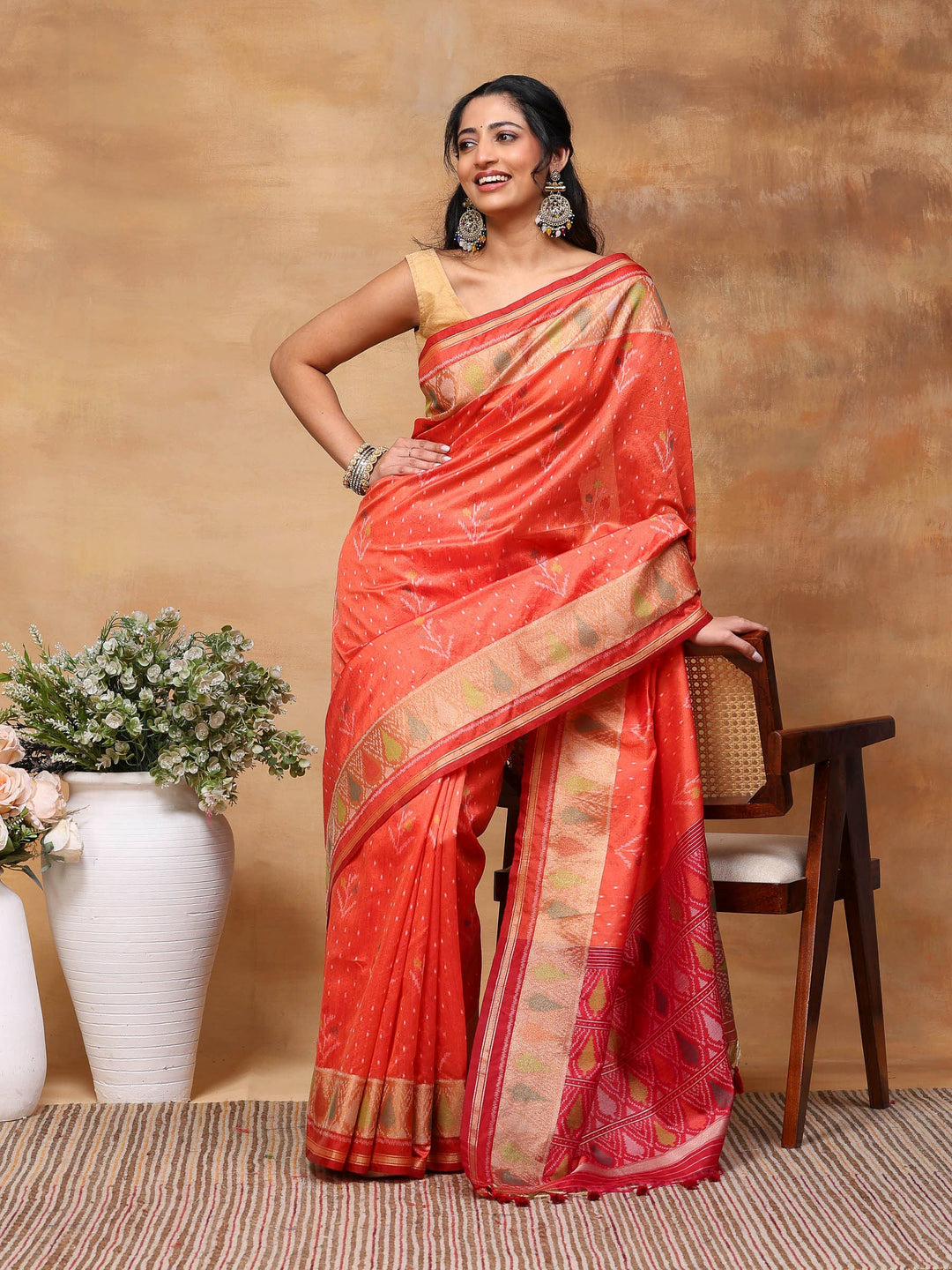Woven Design Tussar Silk Saree