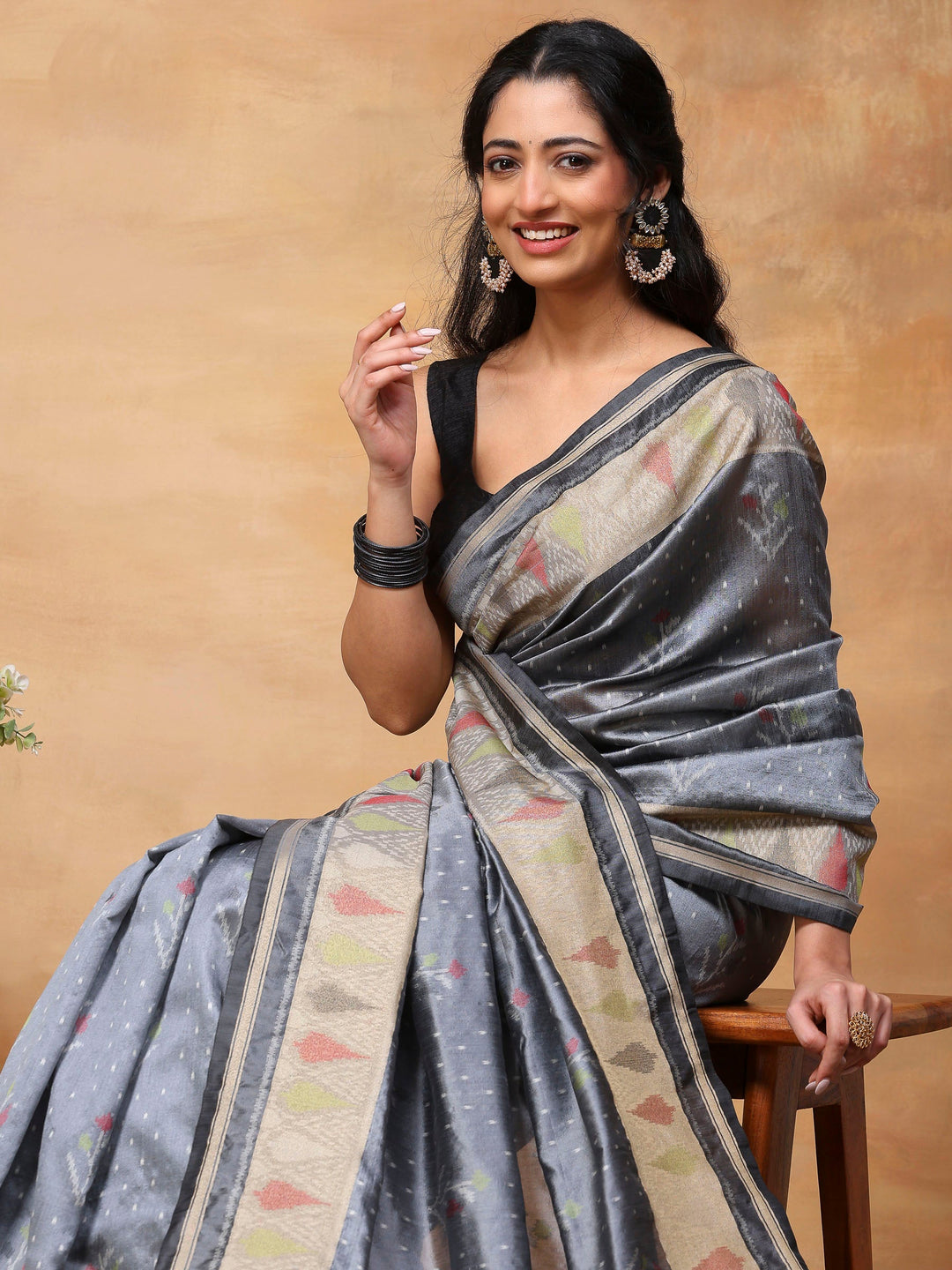 Woven Design Tussar Silk Saree