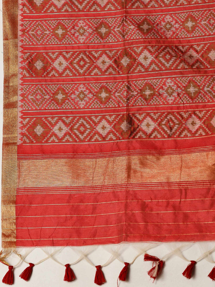 Rani Zari Booti Art Silk Saree