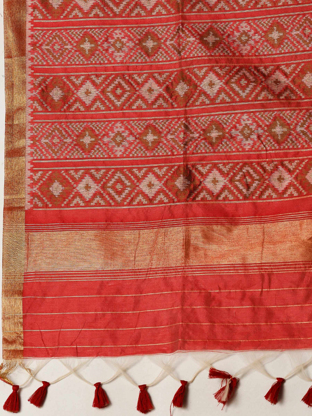 Cream Zari Jaal Tussar Saree