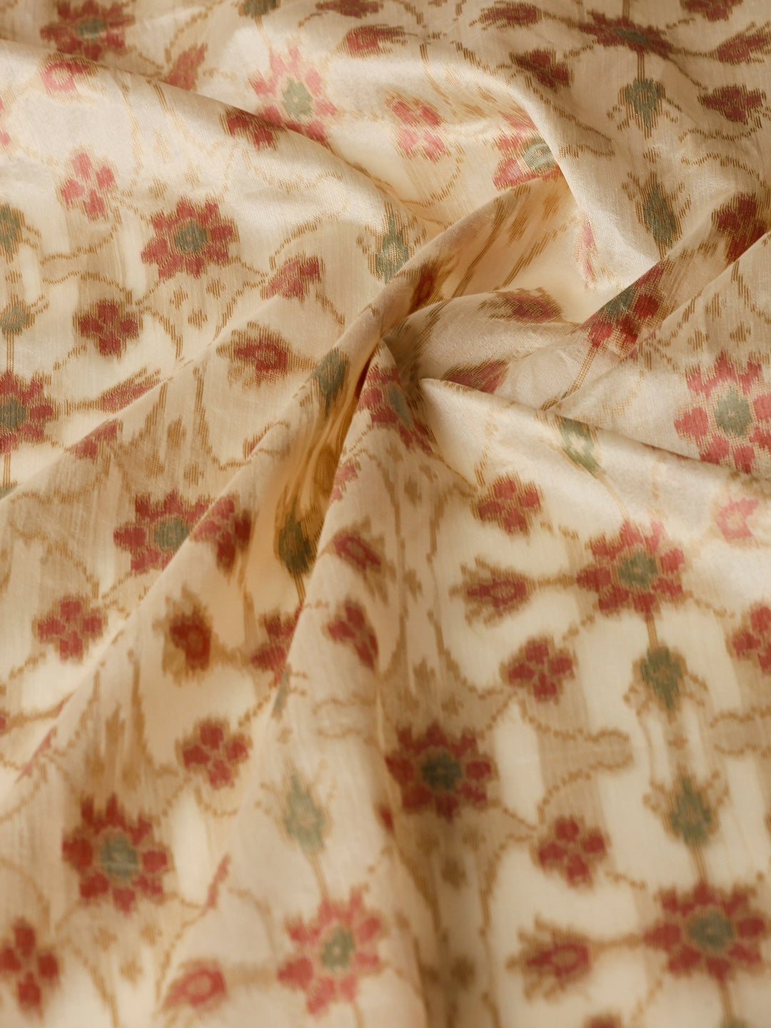 Cream Zari Jaal Tussar Saree