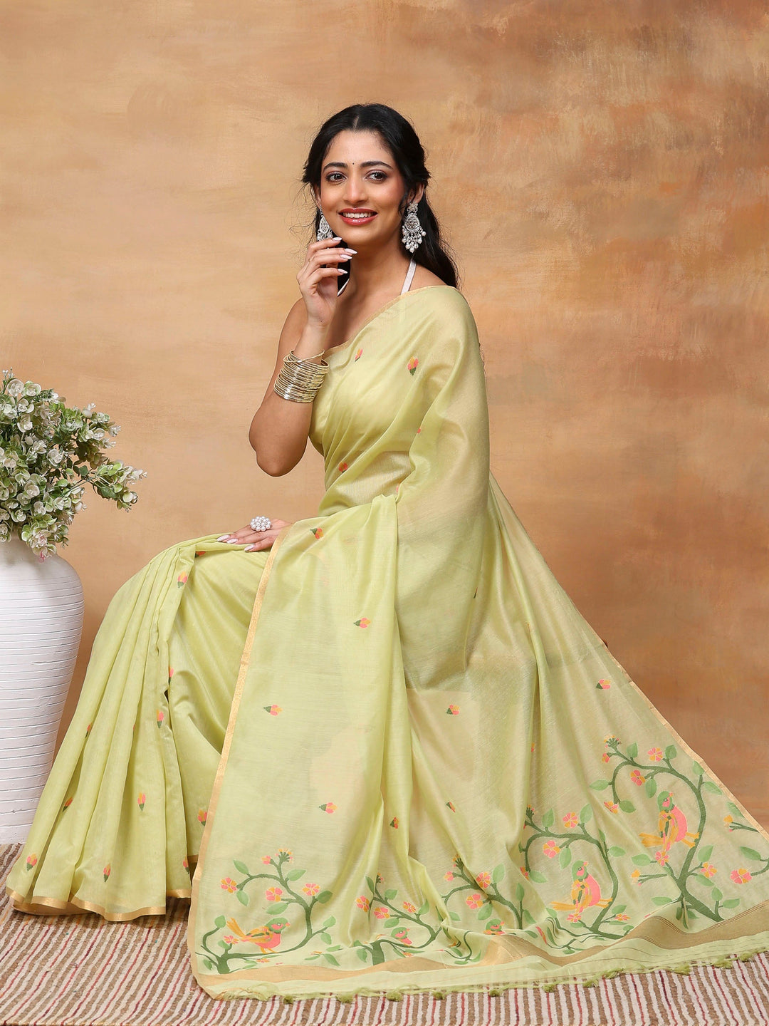 Woven Design Tussar Silk Saree