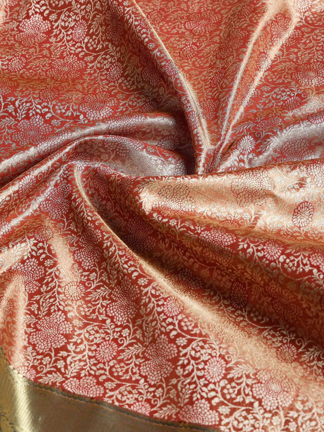 Brown Kalamkari Woven Design Art Silk Saree