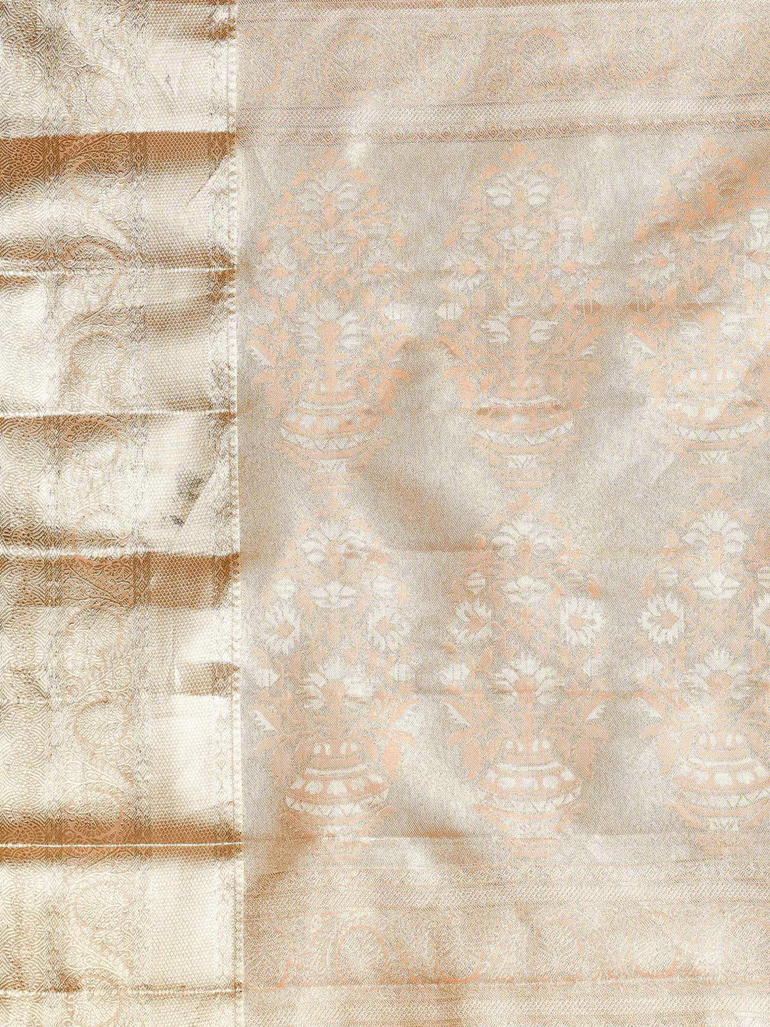 Peach Kalamkari Woven Design Art Silk Saree