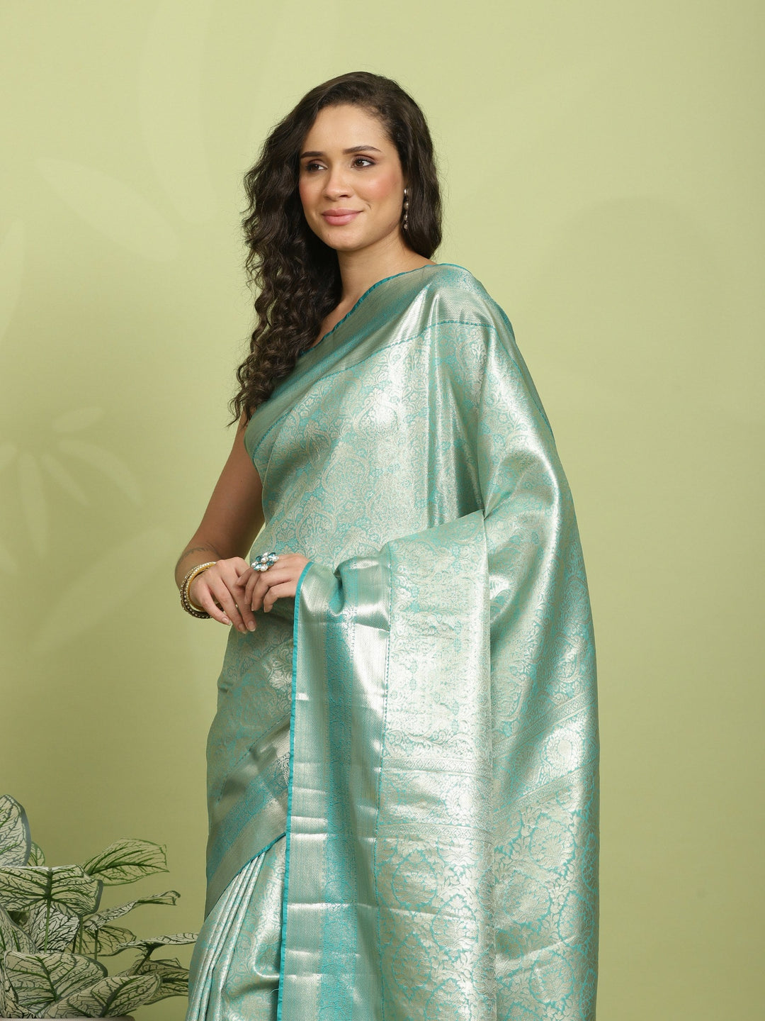 Green Woven Design Art Silk Saree