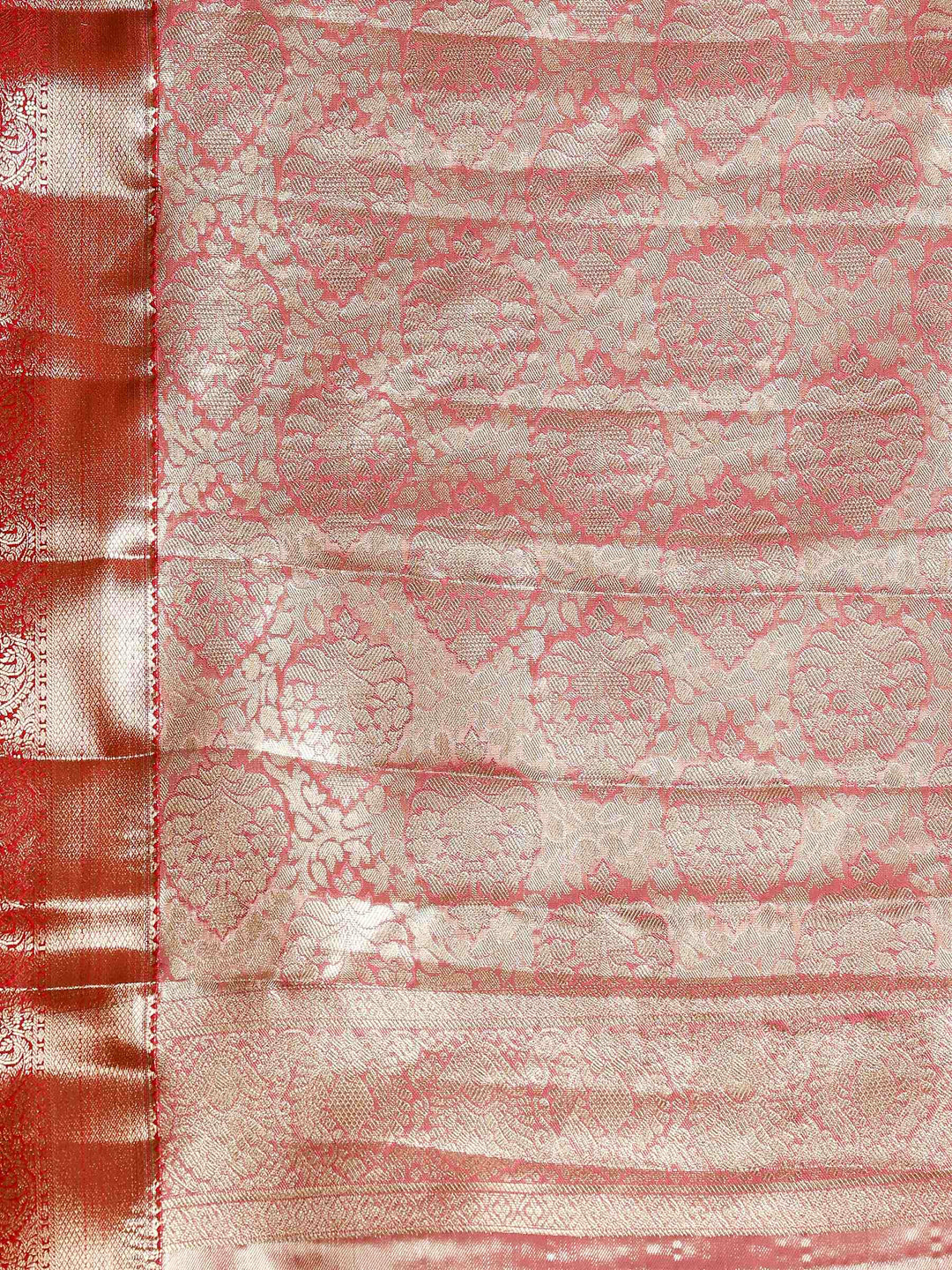 Pink Kalamkari Woven Design Art Silk Saree