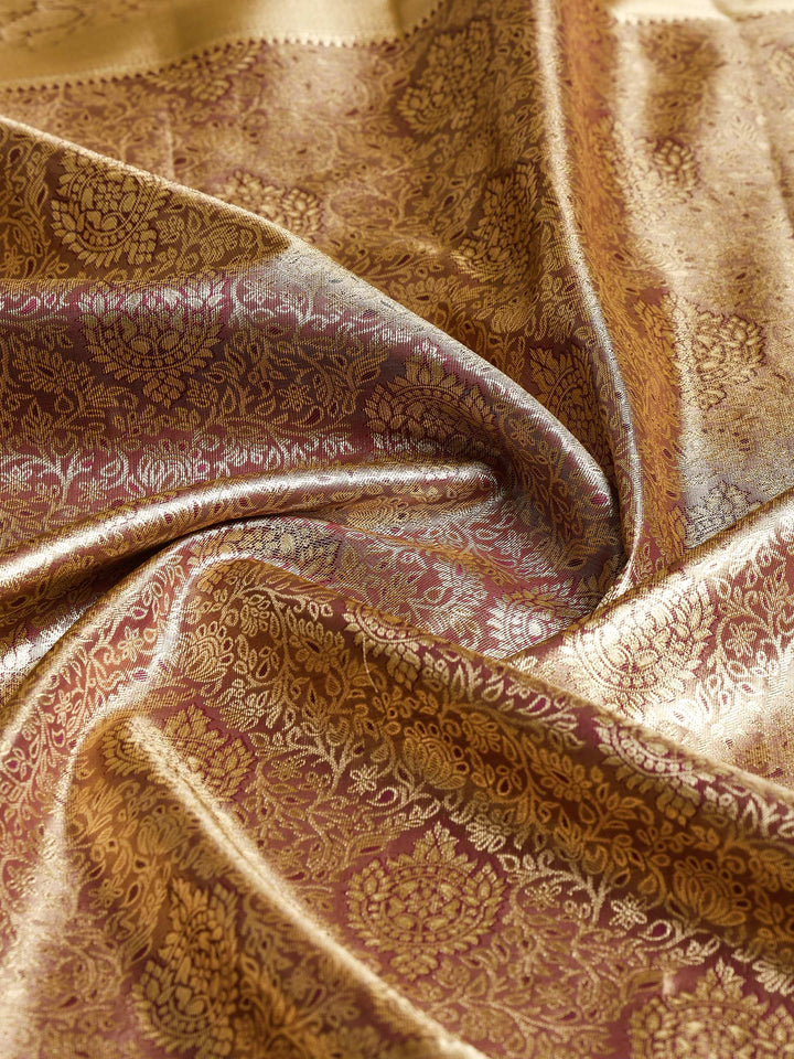 Onion Pink Kalamkari Woven Design Art Silk Saree