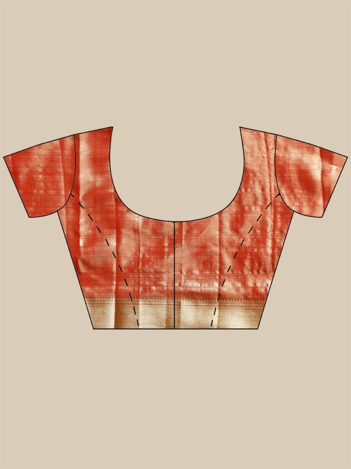 Rust Kalamkari Woven Design Art Silk Saree