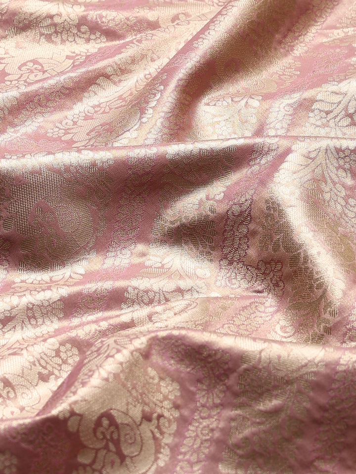 Pink-Lavender Woven Design Art Silk Saree